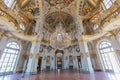 Italy, Stupinigi - January 2023: luxury interior of Royal Palace with baroque design and window