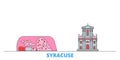 Italy, Syracuse City line cityscape, flat vector. Travel city landmark, oultine illustration, line world icons