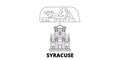 Italy, Syracuse City line travel skyline set. Italy, Syracuse City outline city vector illustration, symbol, travel