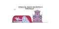 Italy, Syracuse City tourism landmarks, vector city travel illustration