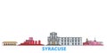 Italy, Syracuse line cityscape, flat vector. Travel city landmark, oultine illustration, line world icons