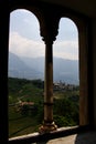 View from the window of Tyrol Castle in Tirolo, Italy Royalty Free Stock Photo