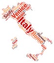 Italy top travel destinations word cloud
