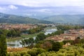 Florence panoramic view of the outskirt and the river