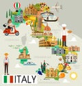 Italy Travel Map.