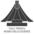 Italy, Trento, Museo Delle Scienze travel landmark vector illustration