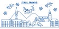 Italy, Trento winter city skyline. Merry Christmas, Happy