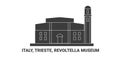 Italy, Trieste, Revoltella Museum, travel landmark vector illustration