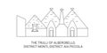 Italy, The Trulli Of Alberobello travel landmark vector illustration