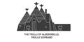 Italy, The Trulli Of Alberobello, Trullo Sovrano travel landmark vector illustration