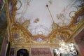 Italy Turin royal palace Stupinigi interior roof of Dining Room Royalty Free Stock Photo