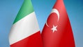 Italy and Turkey two flags
