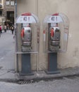 Italy, Tuscany, city of Florence. Telephone booths Royalty Free Stock Photo