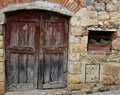 Italy, Tuscany: Doorway and window of old tuscan house.