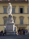 Italy, Tuscany, Florence, Dante statue on Santa Croce square.