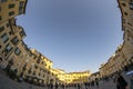 Italy Tuscany Lucca piazza Anfiteatro photo with super fisheye