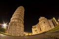 Italy Tuscany Pisa Piazza dei Miracoli and Duomo UNESCO site, view of the leaning tower of the Cathedral of the Baptistery of Royalty Free Stock Photo