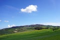 Italy Tuscany, Volterra, panoramic view of the city from the countryside Royalty Free Stock Photo