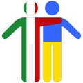 Italy - Ukraine : friendship concept