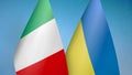 Italy and Ukraine two flags