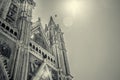 Italy,Umbria,Orvieto the Cathedral(Duomo) sephia Royalty Free Stock Photo