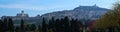 Italy, Umbria: Panoramic of Assisi, the Saint Francesco village.