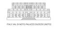 Italy, Val Di Noto, Palazzo Ducezio Noto, travel landmark vector illustration