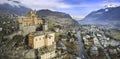 Italy, Valle d\'Aosta region famous with medieval castle Saint-Pierre