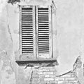 italy venetian blind in europe old architecture and Royalty Free Stock Photo
