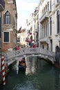 Italy, Venezia. Grand Canal, bridge and palace.