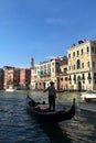 Italy, Venezia. View on the Grand Canal, bridge and palace.