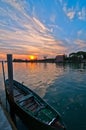 Italy Venice Burano island sunset Royalty Free Stock Photo