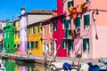 Italy, Venice Burano island with traditional colorful houses Royalty Free Stock Photo