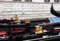 Italy. Venice. Details of typical venitian gondolas Royalty Free Stock Photo