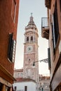 Italy, Venice, February 25, 2017. a clock tower in Venice among Royalty Free Stock Photo