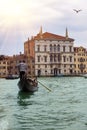 Italy. Venice. Grand Canal with gondola Royalty Free Stock Photo