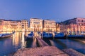 Italy Venice grand canal gondola pier row anchored overnight. Royalty Free Stock Photo