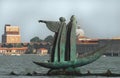 Italy- Venice- Harbor View With Barque of Dante Statue