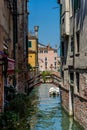 Italy, Venice, a narrow river in a city Royalty Free Stock Photo