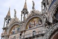 Italy, Venice. Piazza San Marco, St Mark`s Square,The Patriarchal Cathedral Basilica of Saint Mark Royalty Free Stock Photo