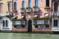 Elements of architecture of houses on the streets of the canals of the city of Venice in Italy.