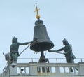 Italy, Venice, St Mark\'s Clocktower, figures of Moors on top of the belfry Royalty Free Stock Photo