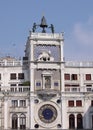 Italy. Venice. St Mark's tower with lion and clock Royalty Free Stock Photo