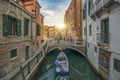 Italy. Venice. Sunset over the beautiful canals of Venice on a summer evening