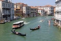 Italy / Venice - 09-08-2017. Top view on traffic on the Grand Canal in Venice