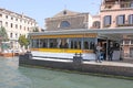 Italy. Venice. View of city. Vaparetto station. passengers