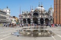 Italy / Venice - 09-08-2017. View of the flooded St. Mark`s Square in Venice