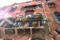 Italy, Venice. Windows in Venice. Buildings and structures in Venice