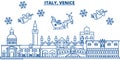 Italy, Venice winter city skyline. Merry Christmas, Happy New Year