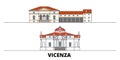 Italy, Vicenza flat landmarks vector illustration. Italy, Vicenza line city with famous travel sights, skyline, design.